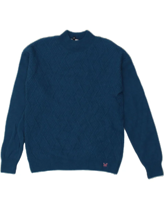 Hurry In CREW CLOTHING Womens Turtle Neck Jumper Sweater UK 10 Small Blue