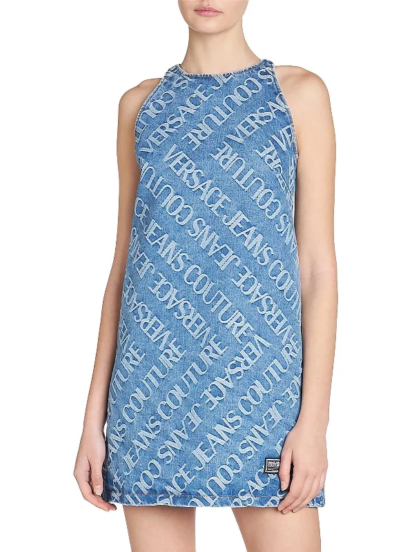 Extra Savings Womens Monogrammed Sleeveless Mini Dress