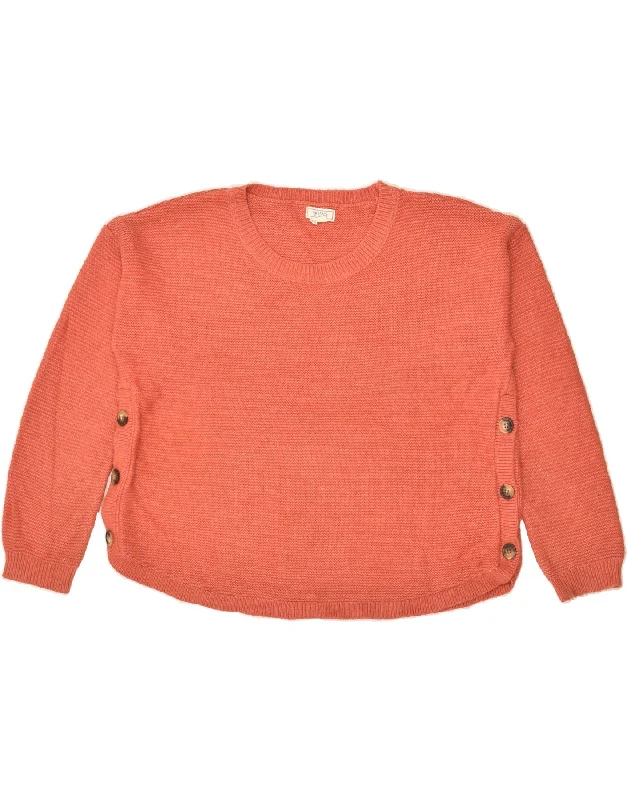 Act Fast FAT FACE Womens Crew Neck Jumper Sweater UK 14 Large Orange Acrylic