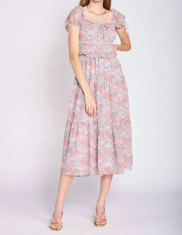 Inventory Reduction Adelina Smocked Dress In Multi