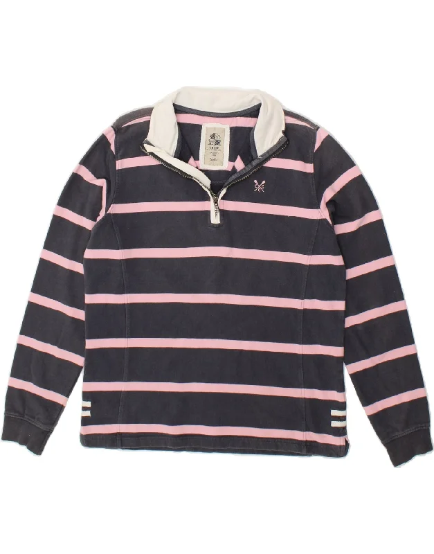 Steals and Deals CREW CLOTHING Womens Zip Neck Sweatshirt Jumper UK 12 Medium Grey Striped Steals and Deals CREW CLOTHING Womens Zip Neck Sweatshirt Jumper UK 12 Medium Grey Striped