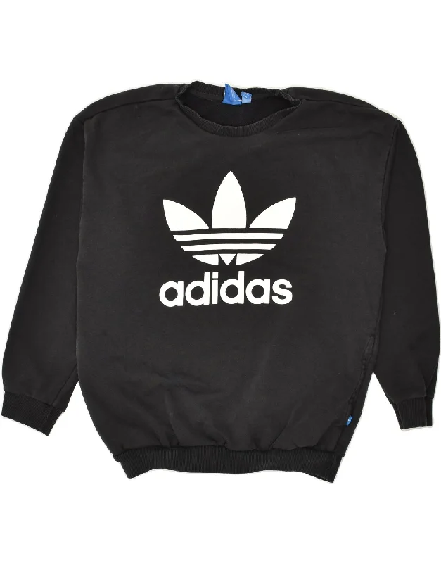 Bargain Blast ADIDAS Womens Oversized Sweatshirt Jumper UK 8 Small  Black Cotton