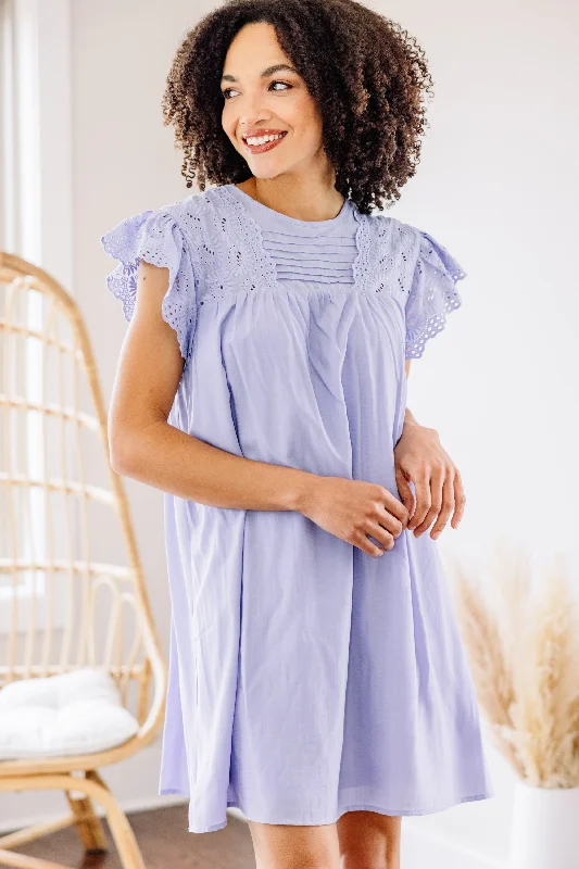 Exclusive Savings Chic Instincts Lavender Purple Babydoll Dress