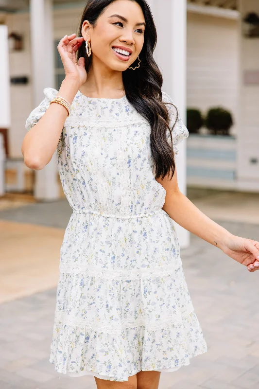 Grand Opening Sale On The Horizon Ivory White Floral Dress