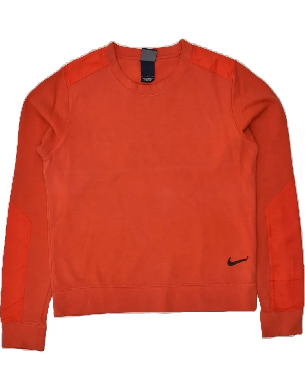 Take Advantage NIKE Womens Sweatshirt Jumper UK 14 Medium Red Cotton