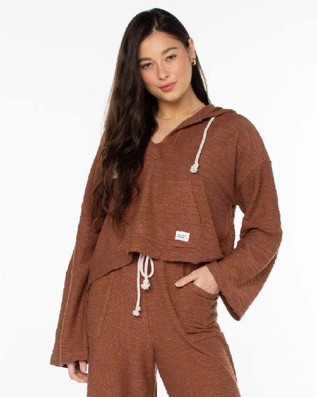 Stock Clearance Roxy Rich Coast Solid Sweatshirt-Carob Brown