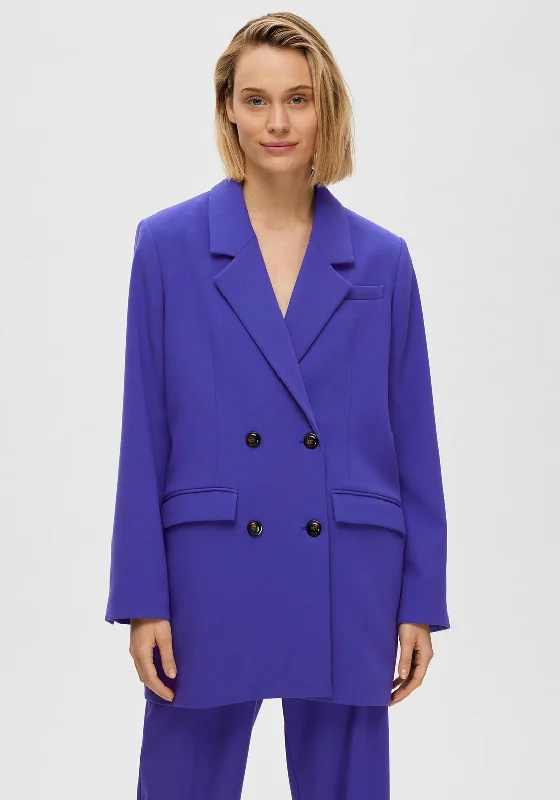 Can't Miss Selected Femme Myla Relaxed Blazer, Royal Blue