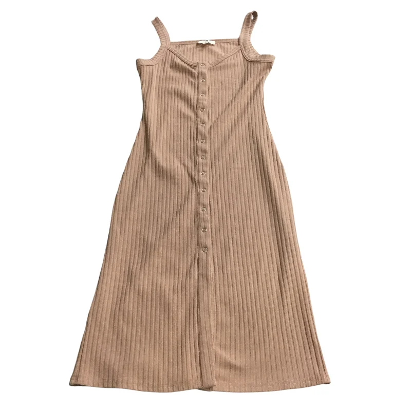 Crazy Savings Dress Casual Midi By Entro In Tan, Size: M