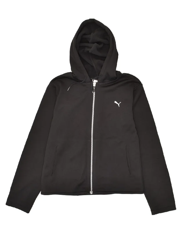 Overstock PUMA Womens Zip Hoodie Sweater UK 12 Medium  Black Polyester