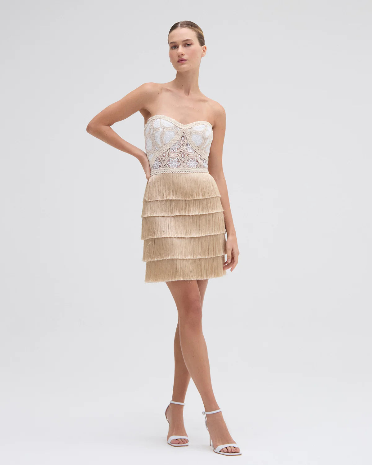 Price Cut Patbo - Crochet Mini Dress - Natural