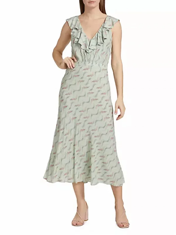 Special Savings Shona Dress In Dusty Sage Multi