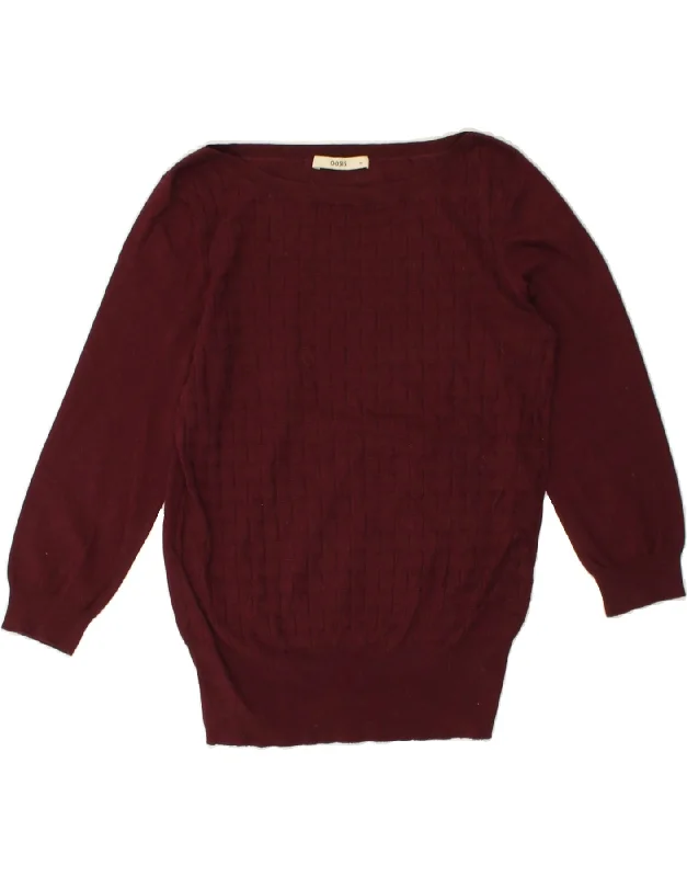 The Best Prices OASIS Womens 3/4 Sleeve Boat Neck Jumper Sweater UK 12 Medium Burgundy The Best Prices OASIS Womens 3/4 Sleeve Boat Neck Jumper Sweater UK 12 Medium Burgundy