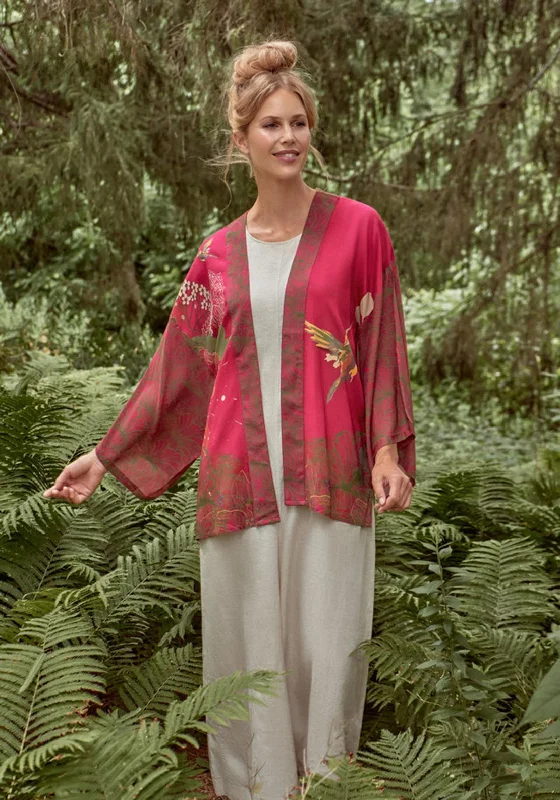 New Deals Powder Hummingbird Kimono Jacket, Raspberry