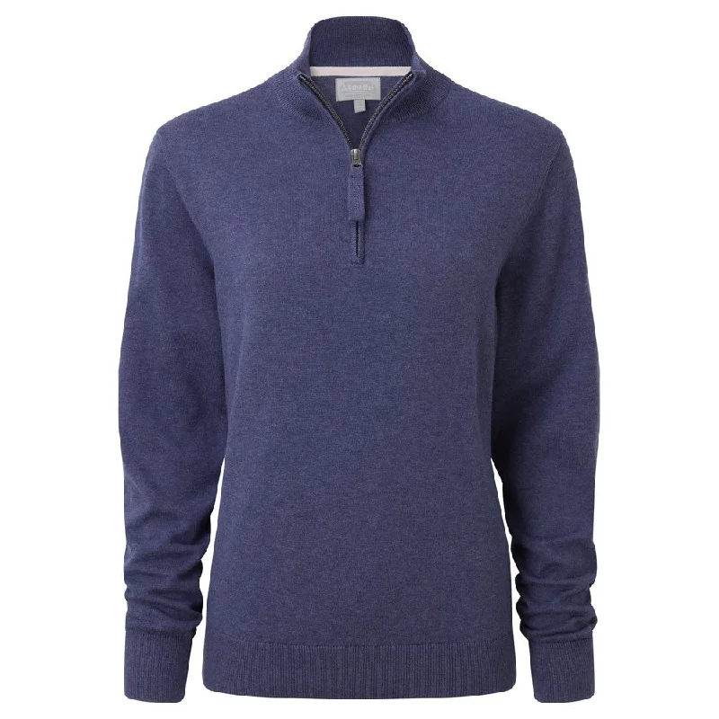 Now or Never Polperro Pima Cotton 1/4 Zip - French Navy
