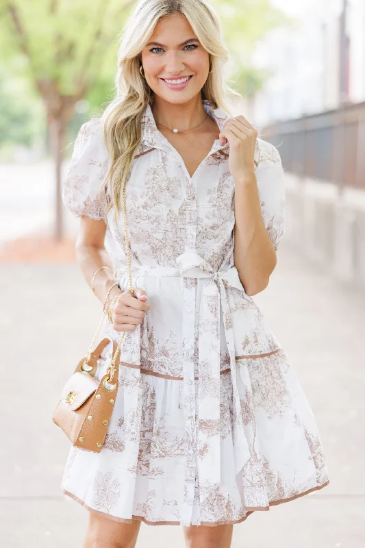 Final Markdown Natural Beauty Latte Brown Toile Dress