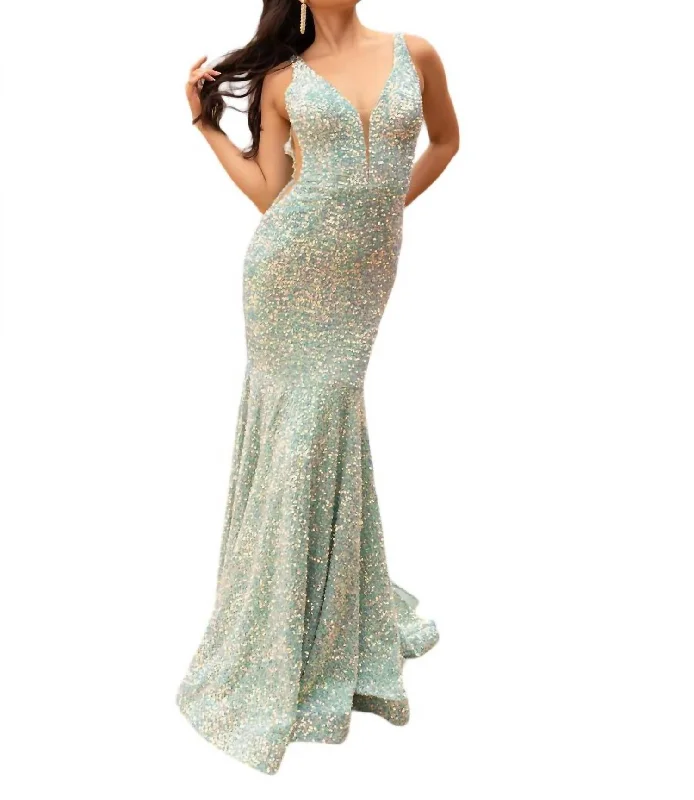 Lowest Price Mermaid Silhouette Prom Dress In Mint