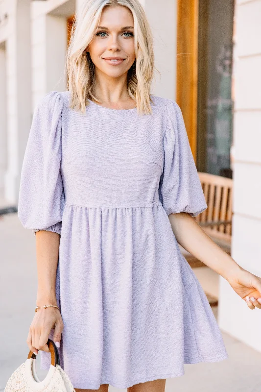 Exclusive Preview On Your Own Way Lavender Purple Babydoll Dress