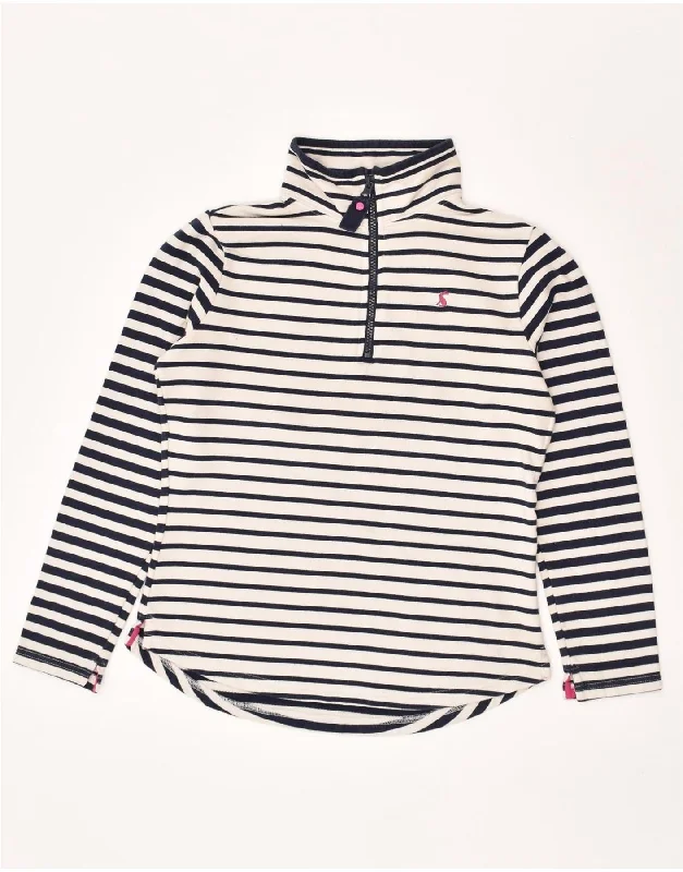 Epic Deals JOULES Womens Zip Neck Sweatshirt Jumper UK 8 Small White Striped Nautical