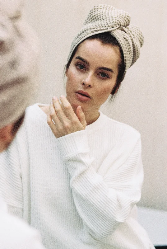 Exclusive Access Relaxed fit structured sweater - White