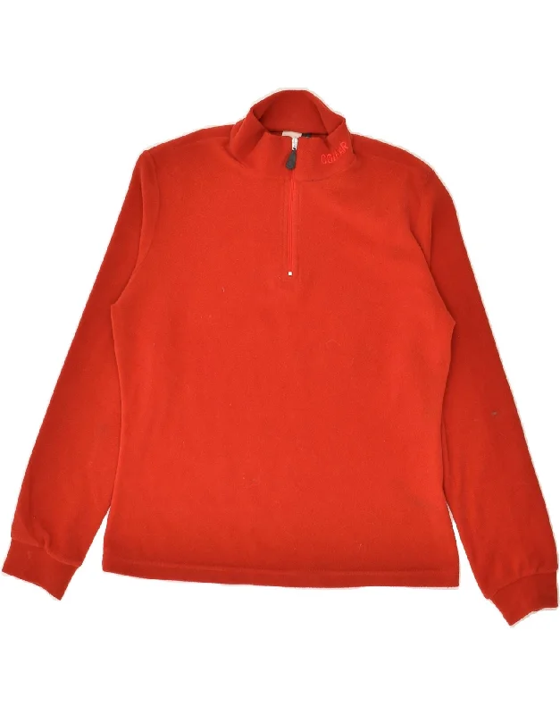 Great Deals COLMAR Womens Zip Neck Fleece Jumper UK 6 XS Red Polyester