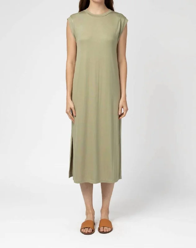 Bargain Blast Knit Rayon Dress In Sage