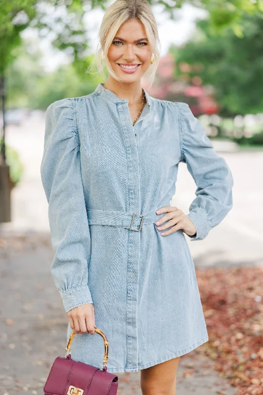 Low Prices Fate: Dedicated To You Light Wash Denim Dress