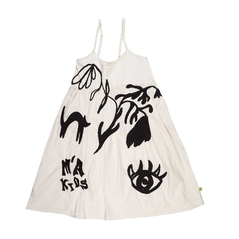 Great Deals WHITE OVERSIZED SPAGHETTI DRESS WITH EMBROIDERY