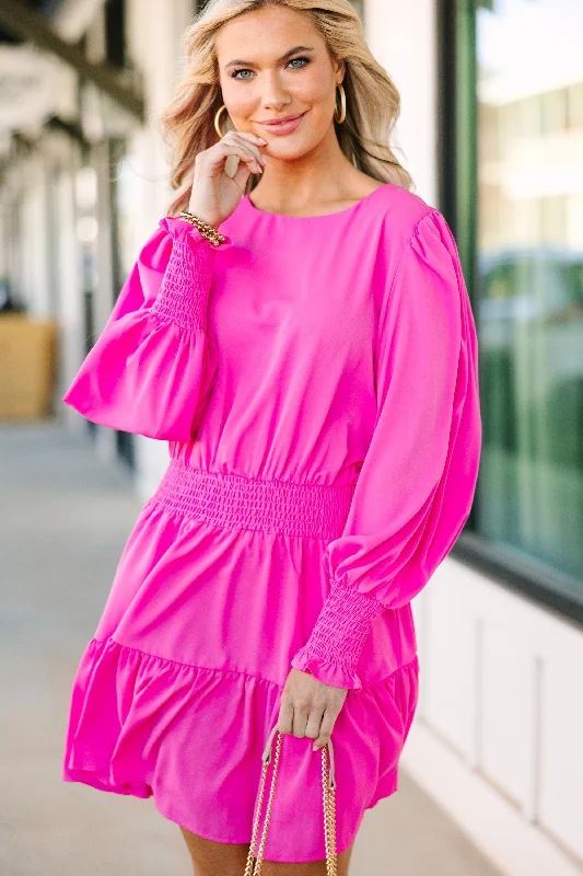 Markdowns Hear Them All Hot Pink Dress