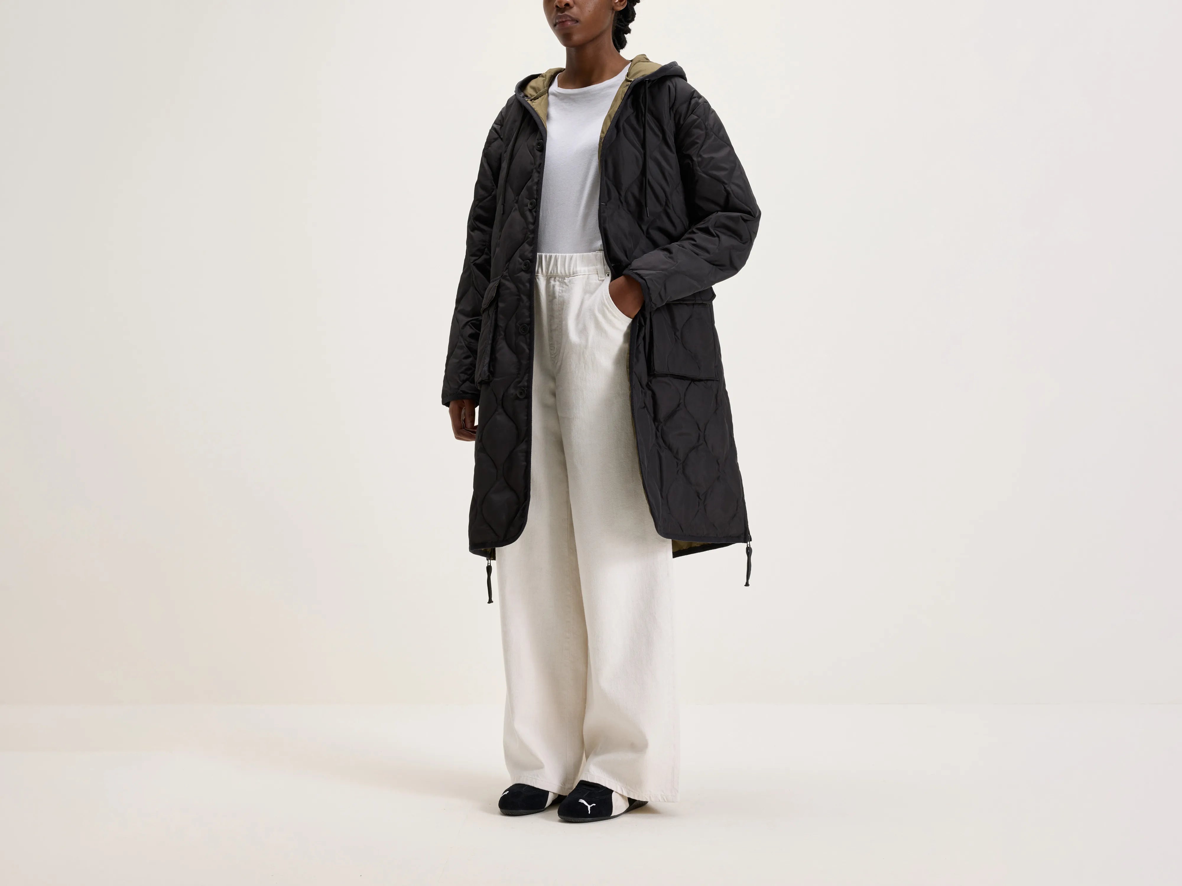 While Supplies Last Long Military Hooded Down Coat (242 / W / BLACK)