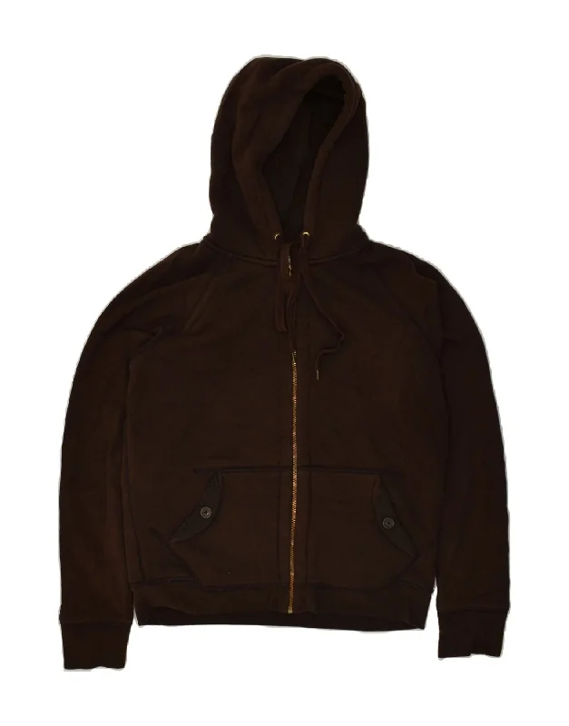 One-DAY Sale J. CREW Womens Zip Hoodie Sweater UK 16 Large Brown Cotton