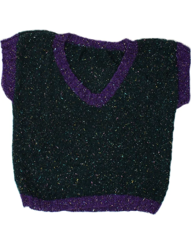 Seasonal Clearance VINTAGE Womens Short Sleeve V-Neck Jumper Sweater UK 16 Large Green Seasonal Clearance VINTAGE Womens Short Sleeve V-Neck Jumper Sweater UK 16 Large Green
