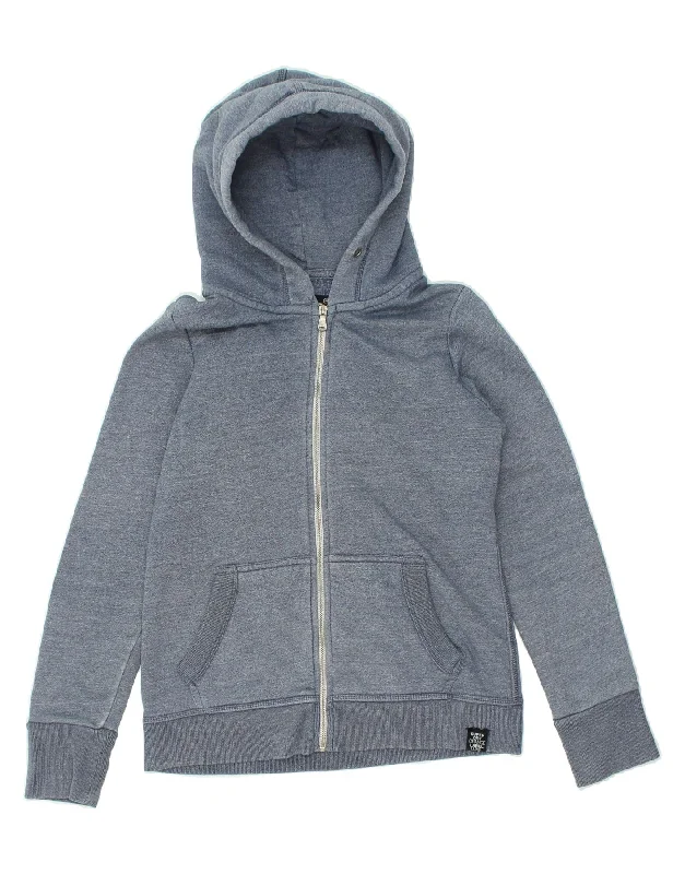 Huge Discounts SUPERDRY Womens Zip Hoodie Sweater UK 14 Large Blue Cotton