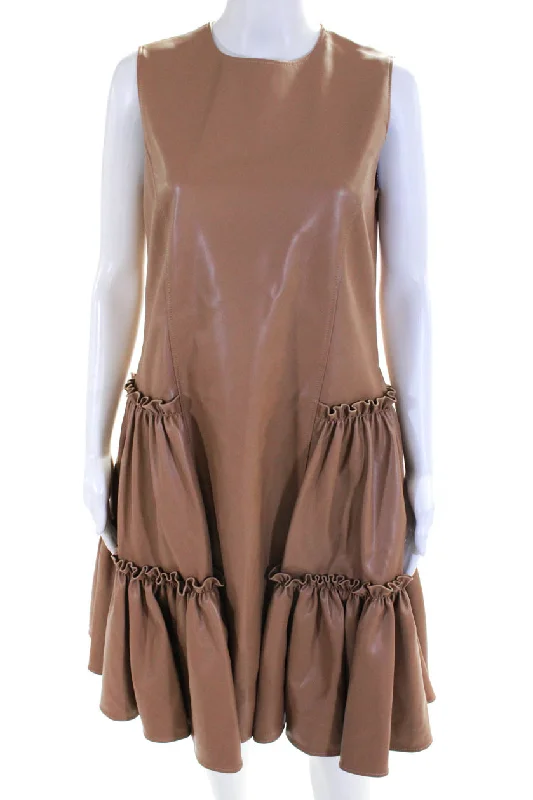 Special Price Adeam Womens Ruched Dress Camel