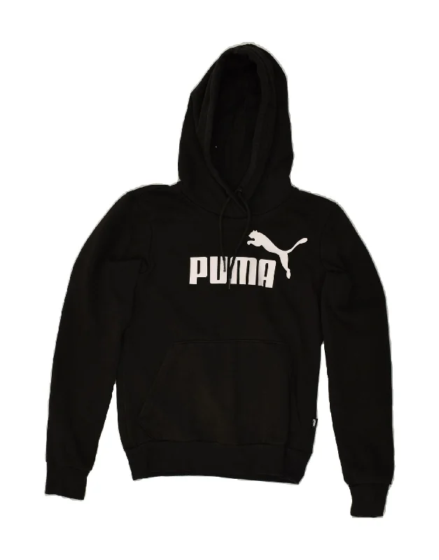 Reduced Prices PUMA Womens Graphic Hoodie Jumper UK 6 XS Black Cotton
