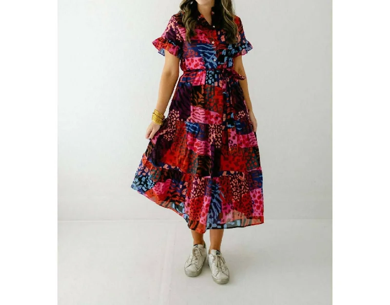 Price Cut Jade Button Up Dress In Multicolor
