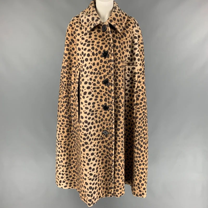 Major Savings MARC JACOBS Fall 2019 Size M Tan & Brown Animal Print Alpaca / Cotton Cape
