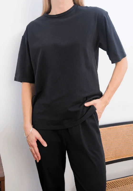 Exclusive Savings Miann & Co Womens - Lexi Oversized Boxy Jersey T-Shirt - Jet