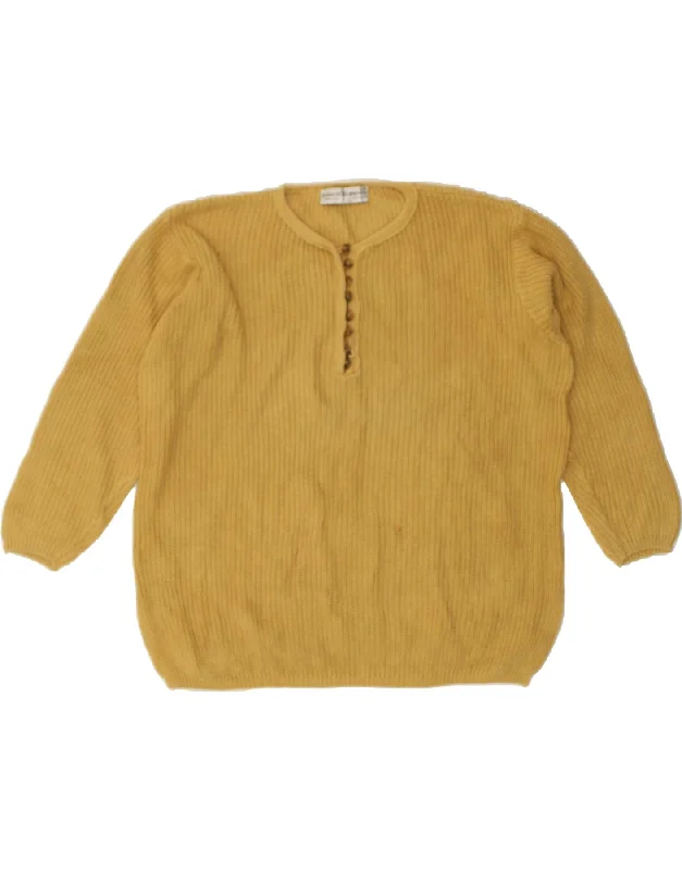 Weekend Special VINTAGE Womens Boat Neck Jumper Sweater UK 14 Medium Khaki Cotton