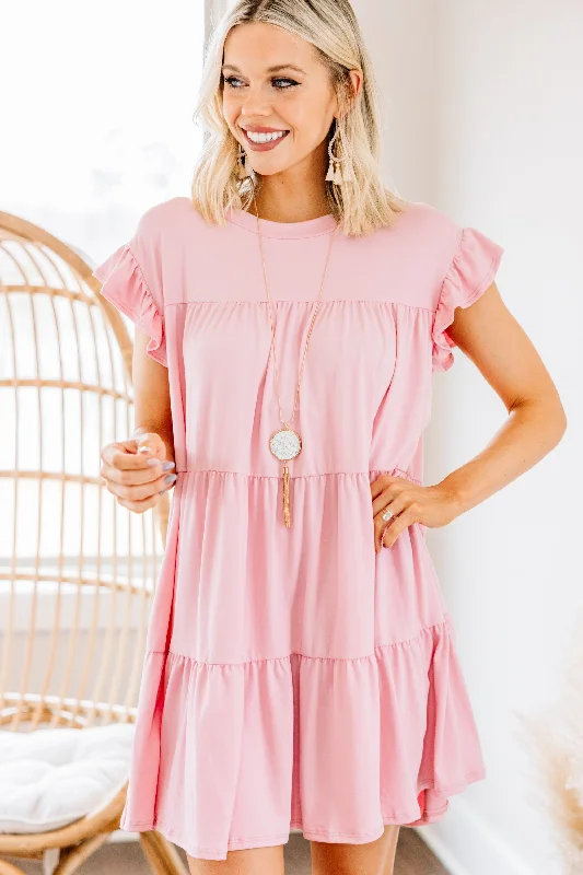 Value Deals Living For Love Rose Pink Tiered Dress