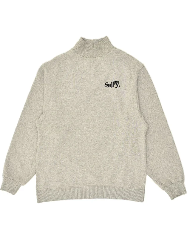 Reduced Prices SUPERDRY Womens Sweatshirt Jumper UK 6 XS Grey Cotton
