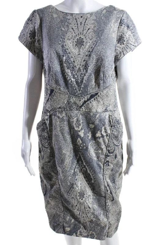 Can't Be Beat Theia Womens Glow Right Sheath Silver
