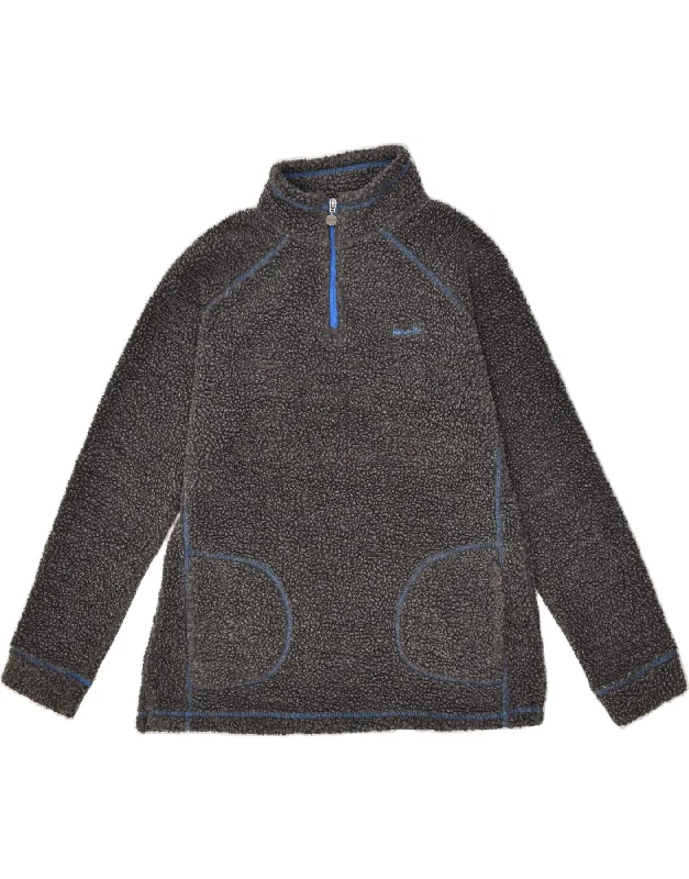 Doorbuster Deal WEIRD FISH Womens Zip Neck Fleece Jumper UK 14 Medium Grey Polyester