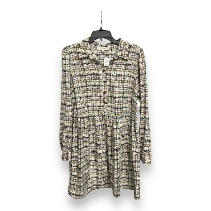 Deep Discounts Dress Casual Short By Loft In Plaid Pattern, Size: L