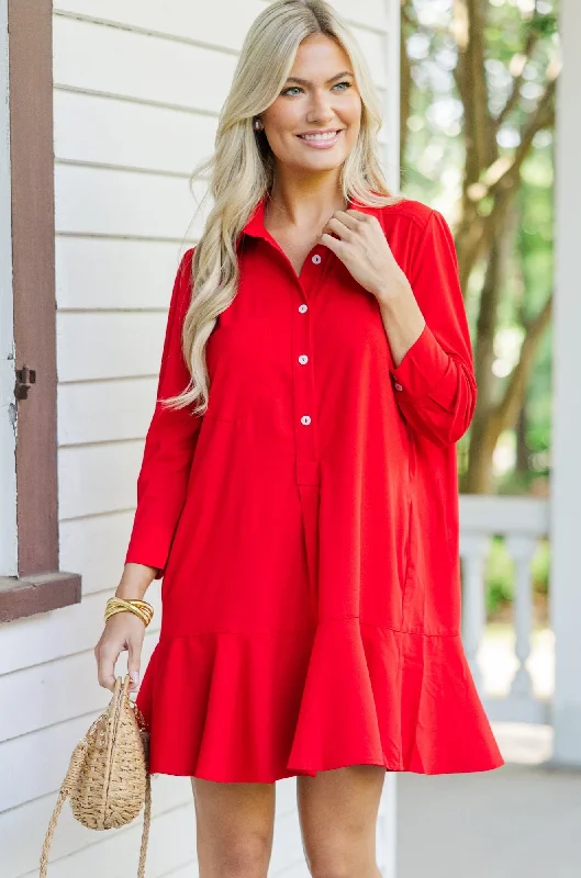 Instant Savings Share Your Story Red Shirt Dress
