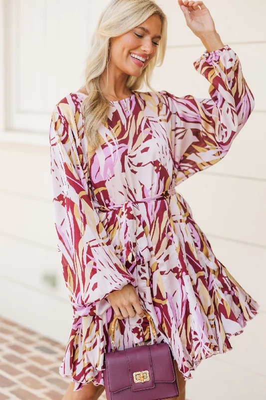Exclusive Online Offer Stay Close Mauve Pink Abstract Dress