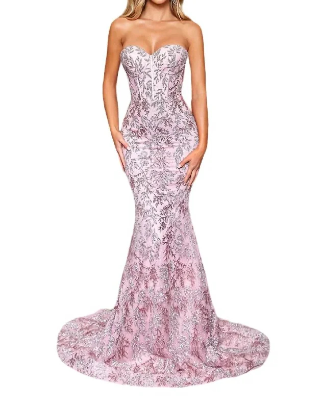 Buy Now Mermaid Glitter Prom Dress In Pink