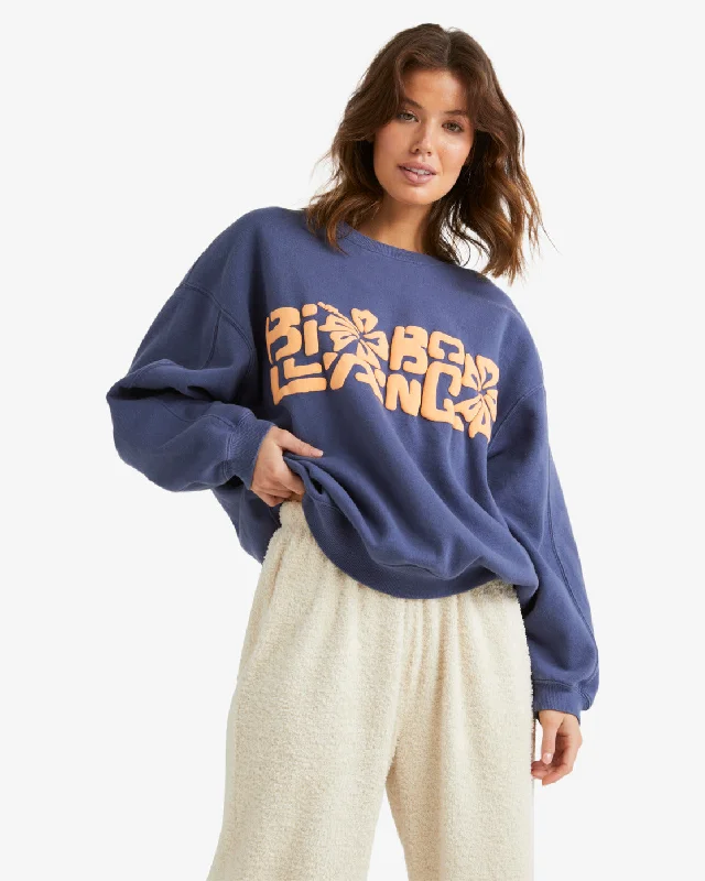 New Markdowns Billabong Tiki Vibes Kendall Crew Sweatshirt-Blue Surf