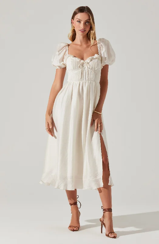 Savings Spectacular Lunaria Pleated Bustier Midi Dress