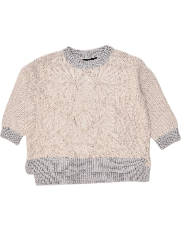 Buy More, Save More KAREN MILLEN Womens Crew Neck Jumper Sweater Size 3 Medium Grey