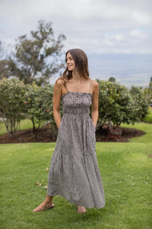 Online Only Everly Dress - Chesnut Gingham
